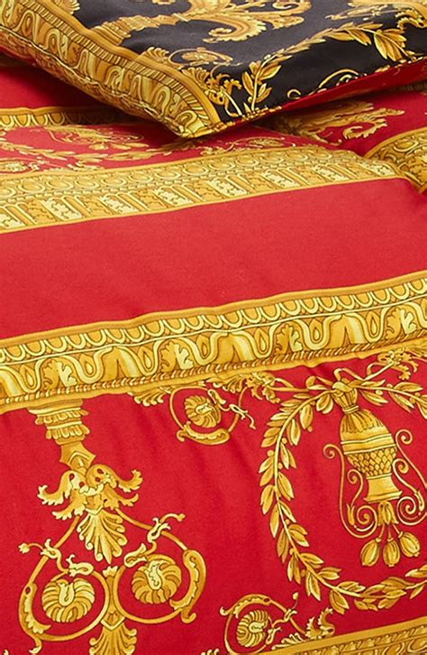 versace baroque print reversible comforter